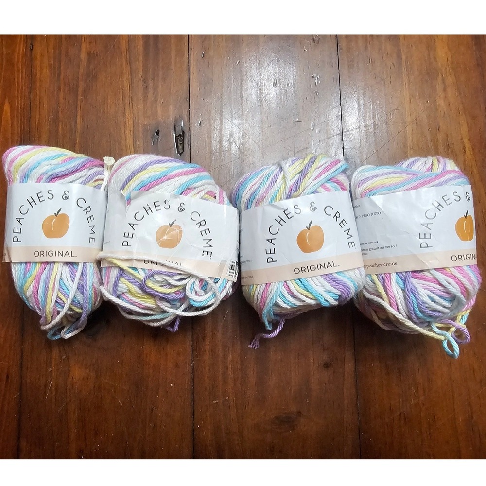 Peaches & Creme Original Cotton Yarn Fleur De Lavande 4 Skeins Worsted 4-Ply